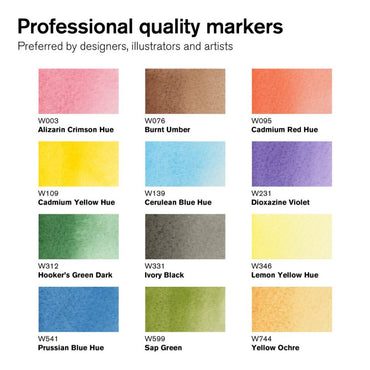 Winsor & Newton Promarker Watercolour Basic Tones Set Of 12
