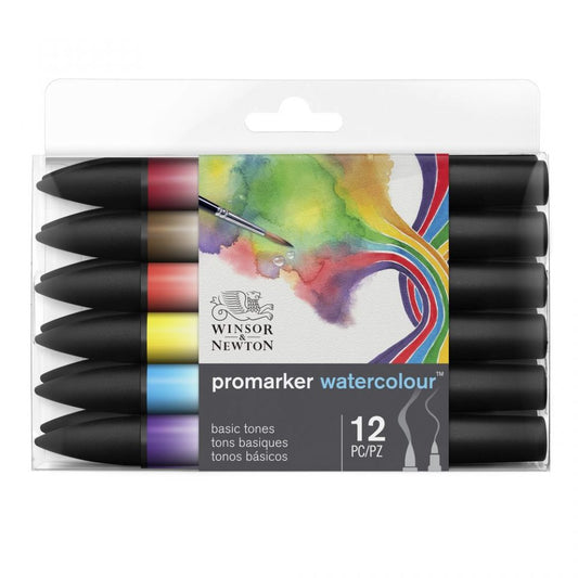 Winsor & Newton Promarker Watercolour Basic Tones Set Of 12