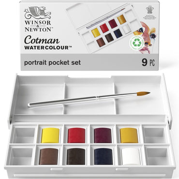Winsor & Newton Cotman Watercolour Portrait Pocket Paints Set of 9 Pieces