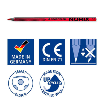 STAEDTLER Colouring Pencils - NORIX - 24 Assorted Colours - Pack of 24, 186 C24