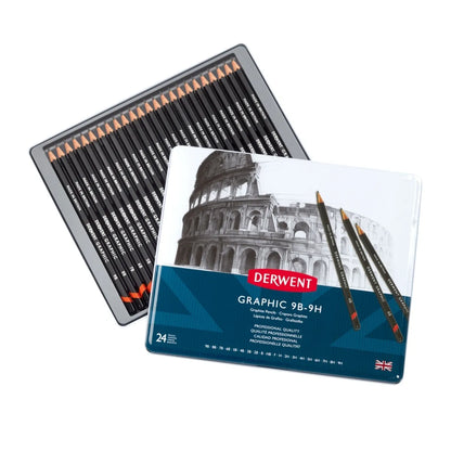 Derwent Graphic Pencils Tin Of 24