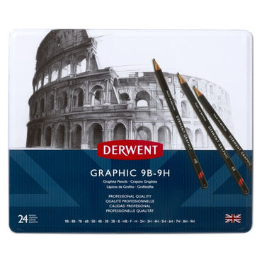 Derwent Graphic Pencils Tin Of 24