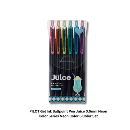 PILOT Gel Ink Ballpoint Pen Juice 0.5mm Neon Color Series 6 Color Set