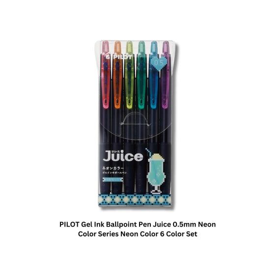 PILOT Gel Ink Ballpoint Pen Juice 0.5mm Neon Color Series 6 Color Set