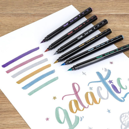 Milan Brush Tip Metallic Markers Set of 6