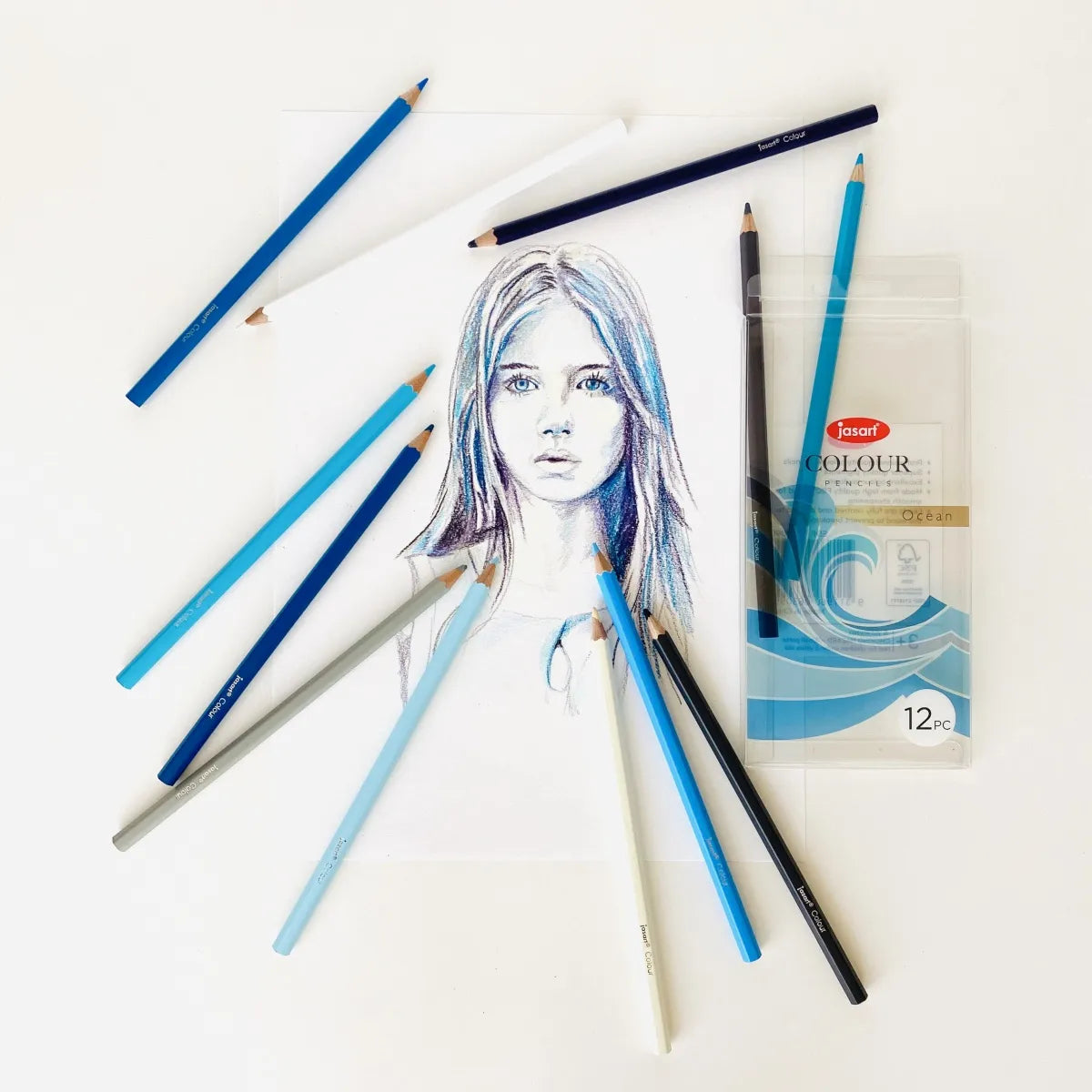 Jasart Studio Ocean Tones Pencils Set Of 12