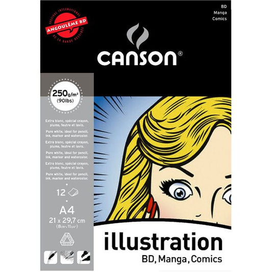 Canson Illustration 250gsm 12 Sheet A4 Pad
