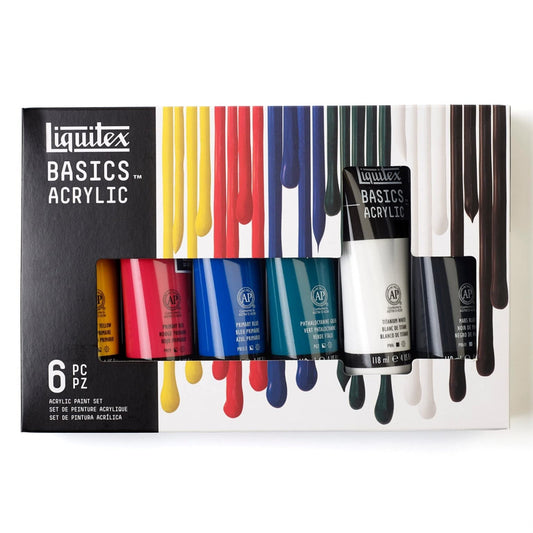 Liquitex Basics 22ml Acrylic Paints Set of 6 Basic Colours