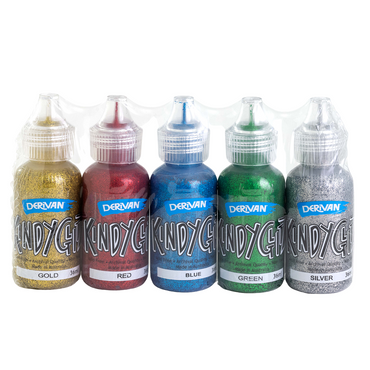 Derivan Kindy Glitz Glitter Glue Assorted Sets of 5x36ml