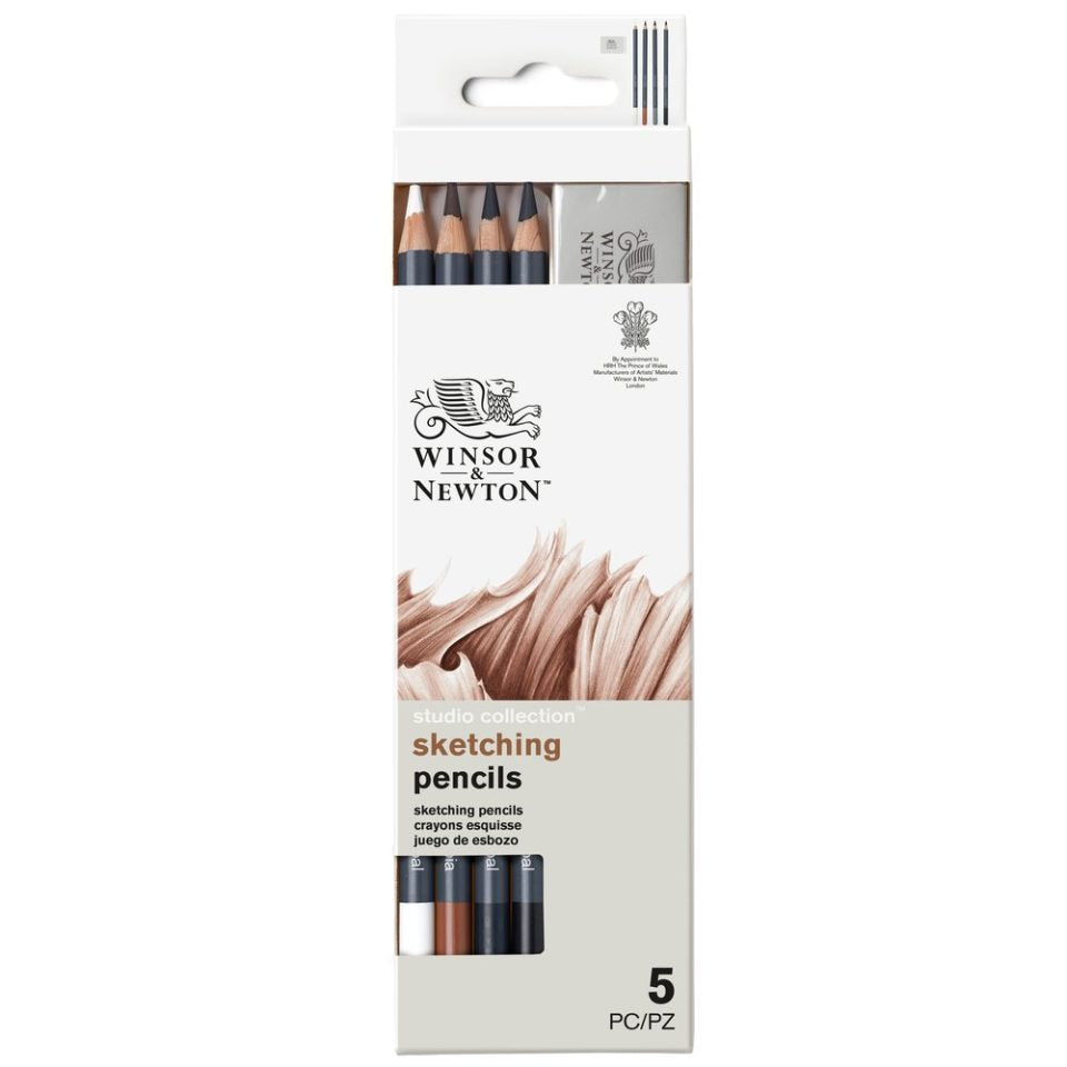 Winsor & Newton Studio Sketching Pencils Set of 4 With Eraser