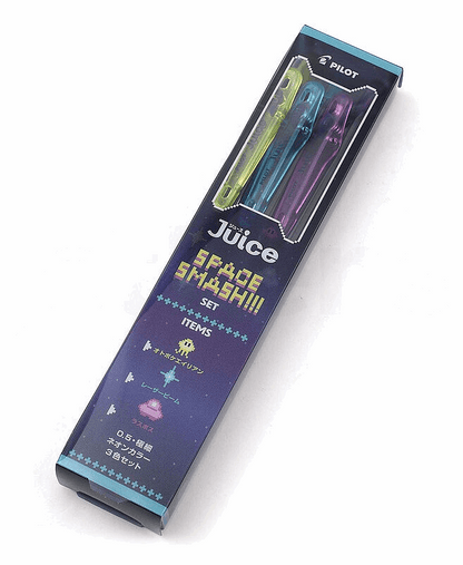 Pilot Juice Gel Pen - 0.5 mm - 3 Neon Color Set - Space Smash!!! - Limited Edition - Set B