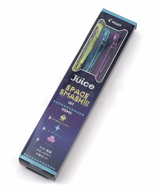 Pilot Juice Gel Pen - 0.5 mm - 3 Neon Color Set - Space Smash!!! - Limited Edition - Set B