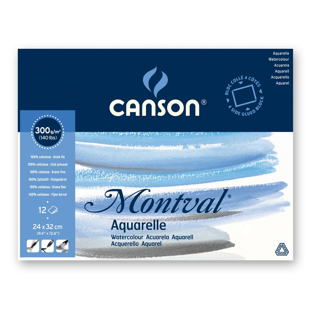 Canson Montval Cold Pressed 300gsm 12 Sheet Blocks